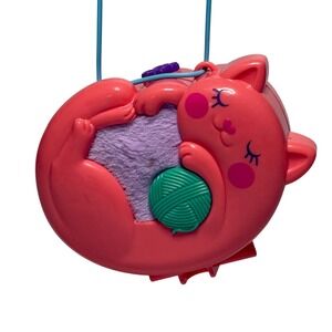 Polly Pocket Zen Cat Restaurant Compact Purse Playset Pink Kitty Pet Hotel Toy